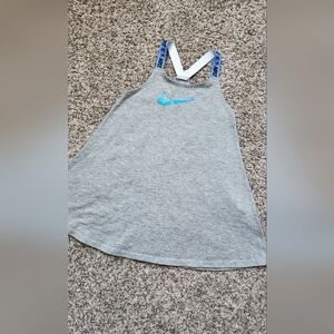 Nike Heather Gray Dress with Teal Logo 4T